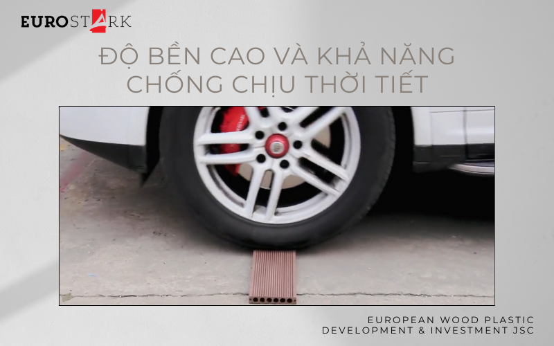 Gỗ nhựa có độ bền cao và khả năng chống chịu thời tiết, phù hợp với nhiều công trình
