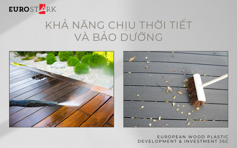 Khả năng chịu thời tiết và cách bảo dưỡng sàn gỗ nhựa đặc và rỗng