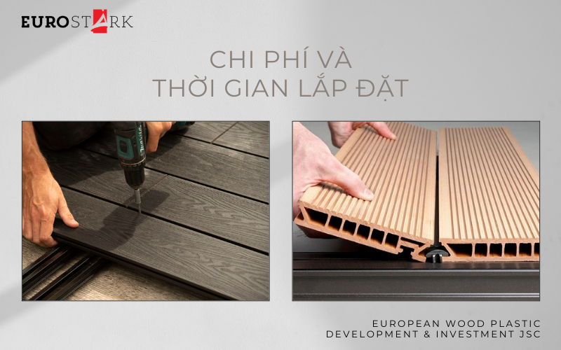 Chi phí và thời gian lắp đặt của sàn gỗ nhựa đặc và rỗng